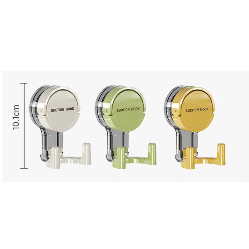 Wall Mounted Vacuum Suction Cup Double Hook No-Drilling Key Towel Hanger Hook For Bathroom Kitchen Removable Storage Hook