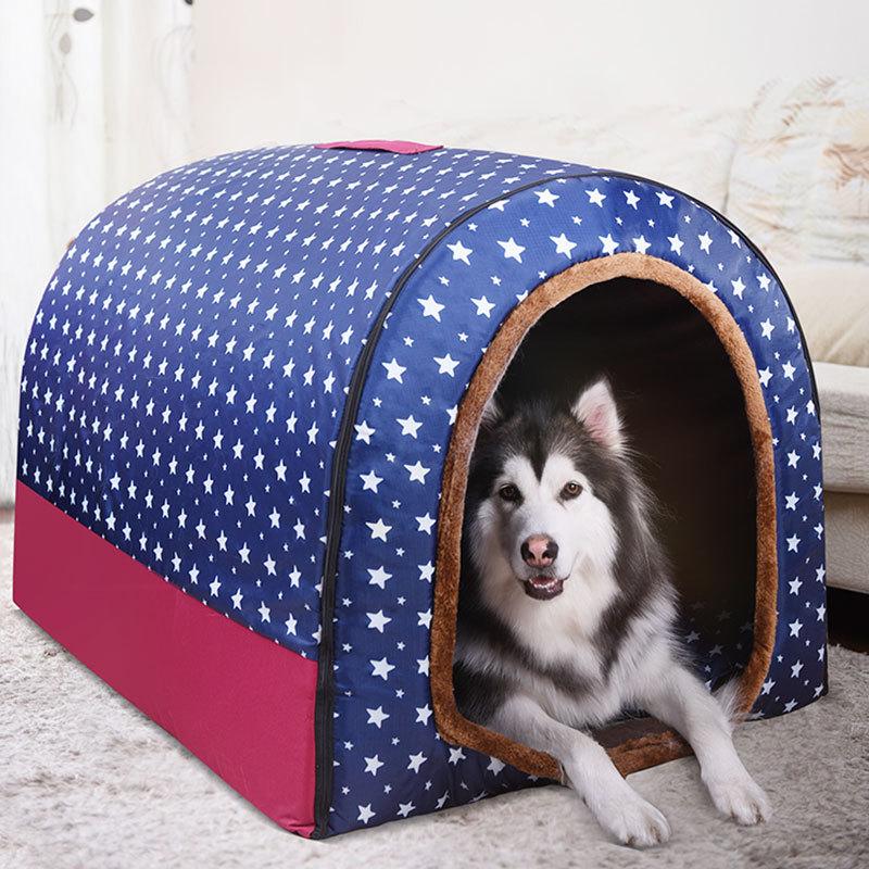 Pet Large Dog House Fully Detachable and Washable Pet Kennel Cylindrical Portable Dog Room Golden Hair Room Kennel