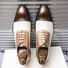 Cheap Foreign Trade Large Size Leather Shoes Dress Business Casual Fashion Men Breathable Color Matching Pointed Groom Leather Shoes