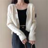 Autumn Design Sweater Twist V-Neck Short Long Sleeve Top Versatile Knitted Cardigan Loose Wind Jacket Women's Clothing
