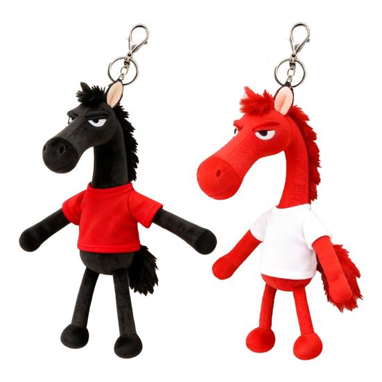 2026 Year of The Horse Plush Keychain Aloof Black Horse Auspicious Ornament Soft Bag Charm for Purse And Backpack Decor