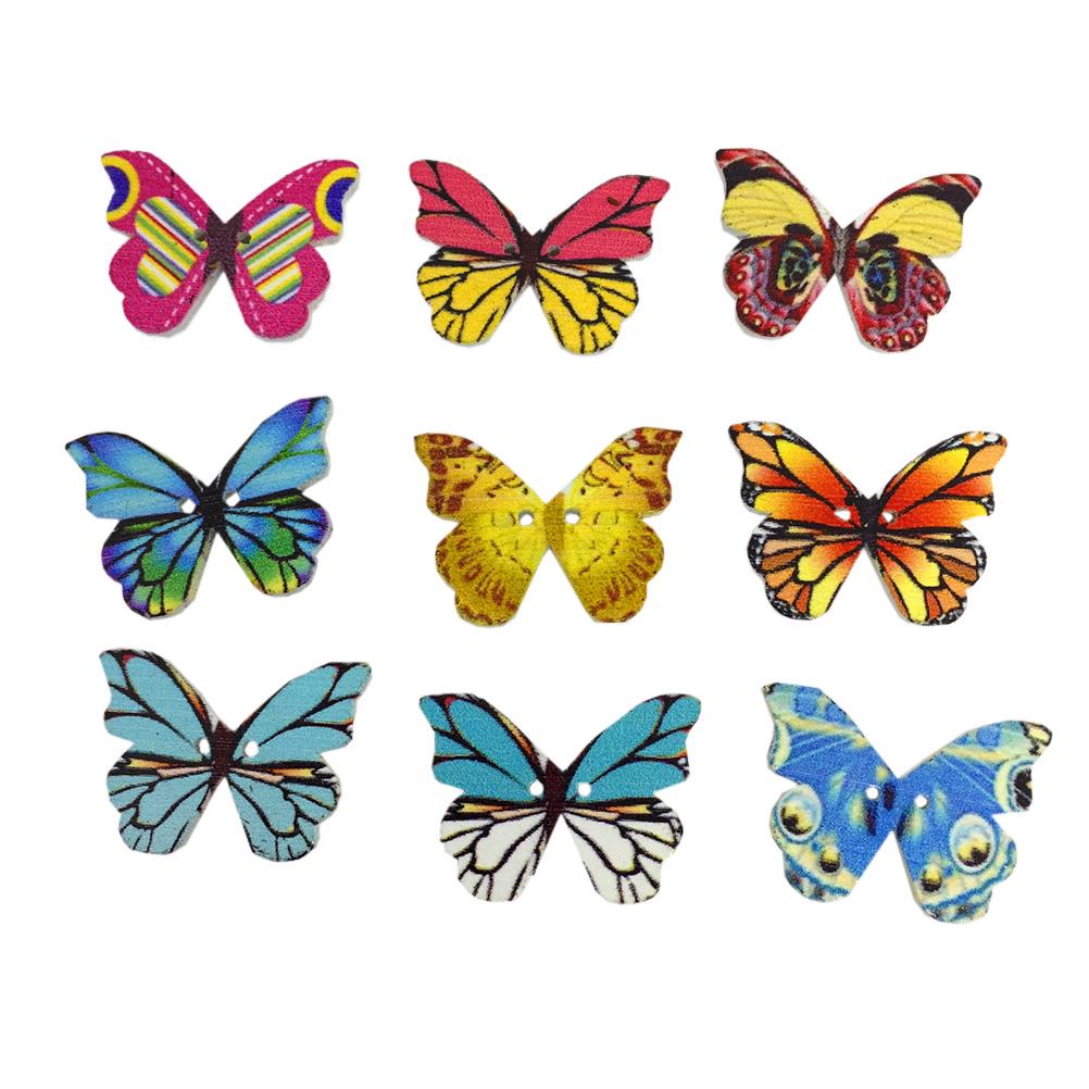 50 Pcs Buttons Cartoon Wooden Snaps DIY Snaps Wooden Buttons for