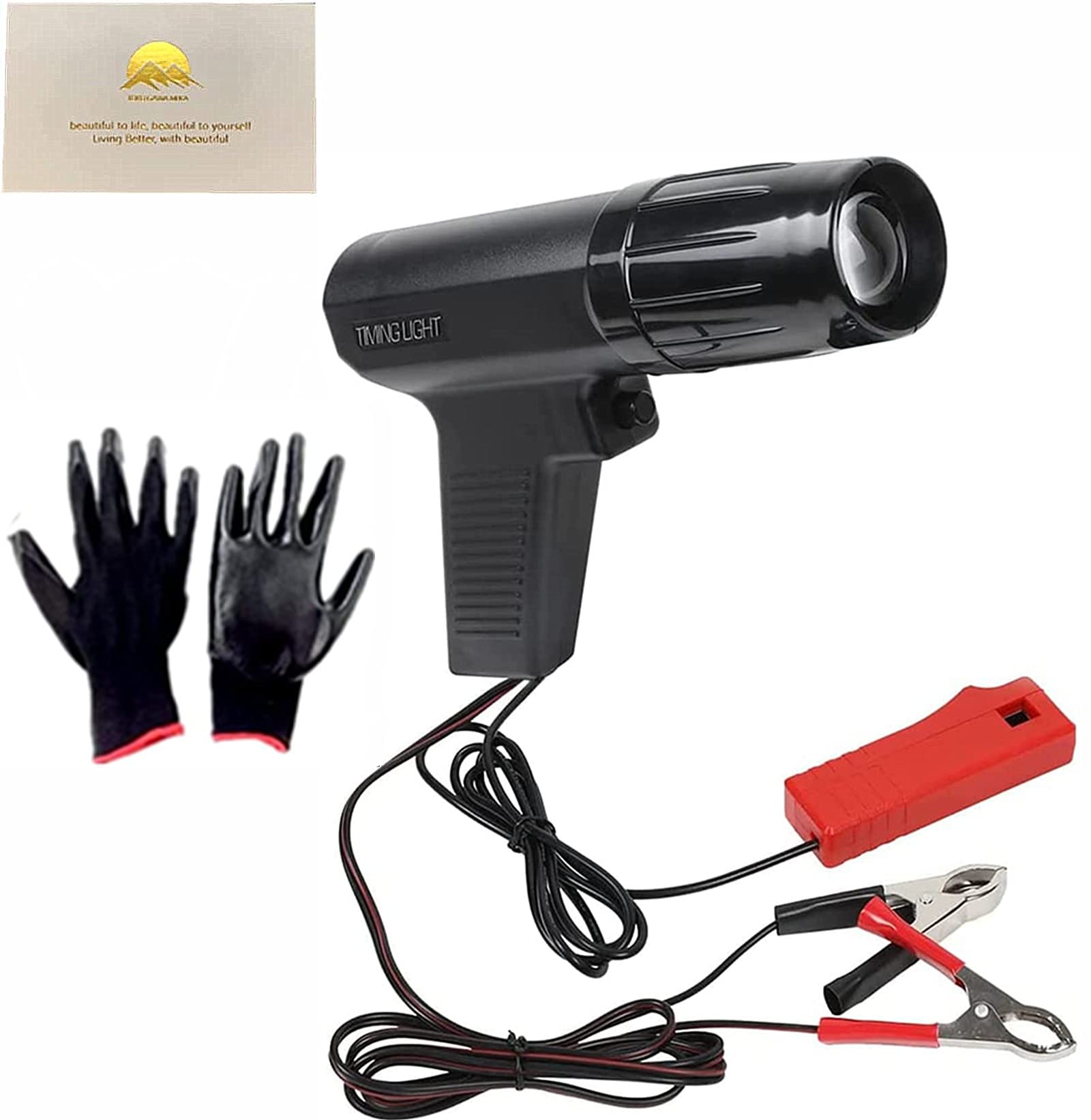 

ENNBAO Стробоскоп, Необходимый для регулировки системы зажигания, Стробоскоп для обслуживания двигателя, Прямое зажигание чёрный