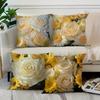 Modern Minimalist Style White Rose Print Pillowcasebedroom Sofa Decorative Cushion Cover With Zipper Soft Cushion Cover