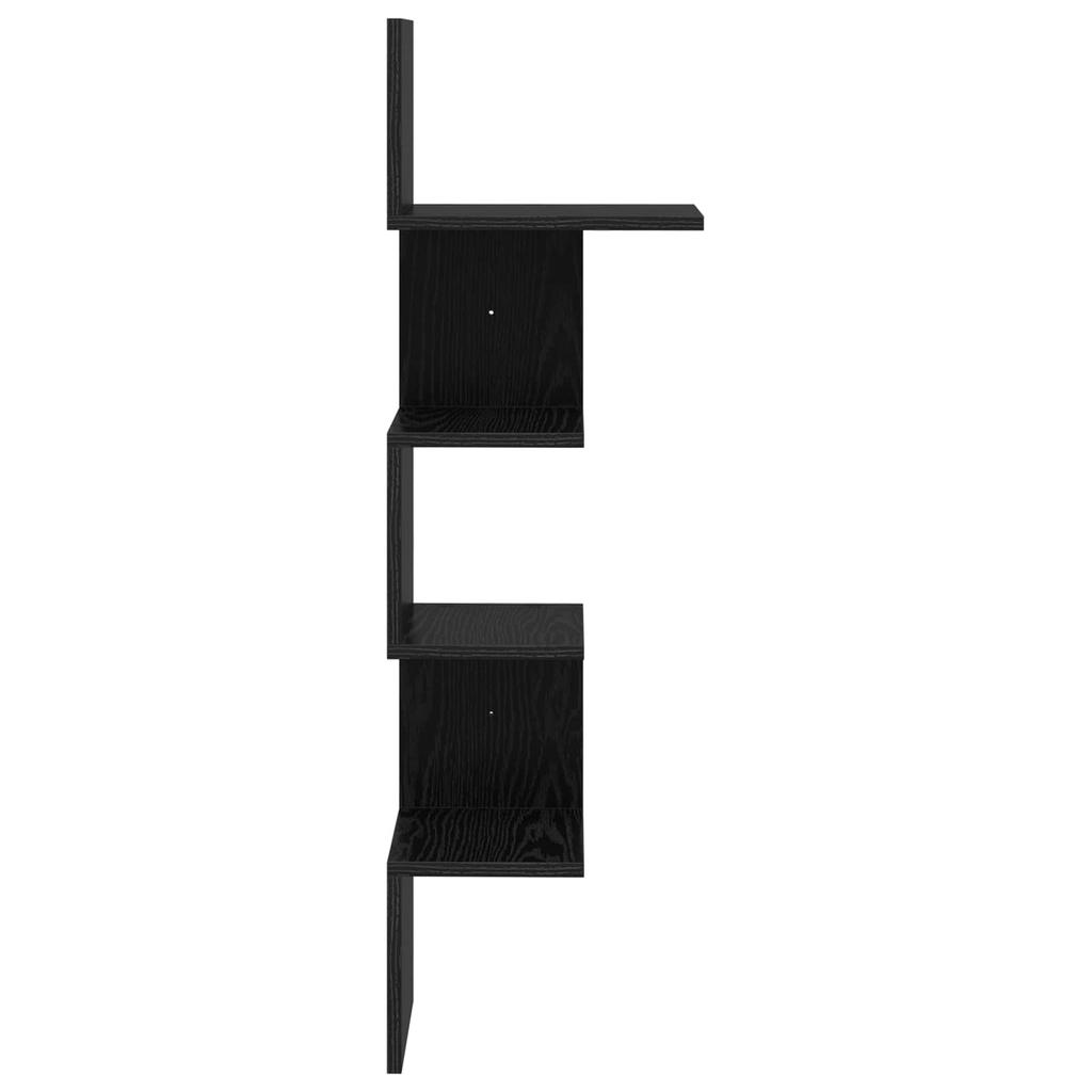 Wall Shelf Wall Mount Black 32 x 21 x 107 cm Particleboard