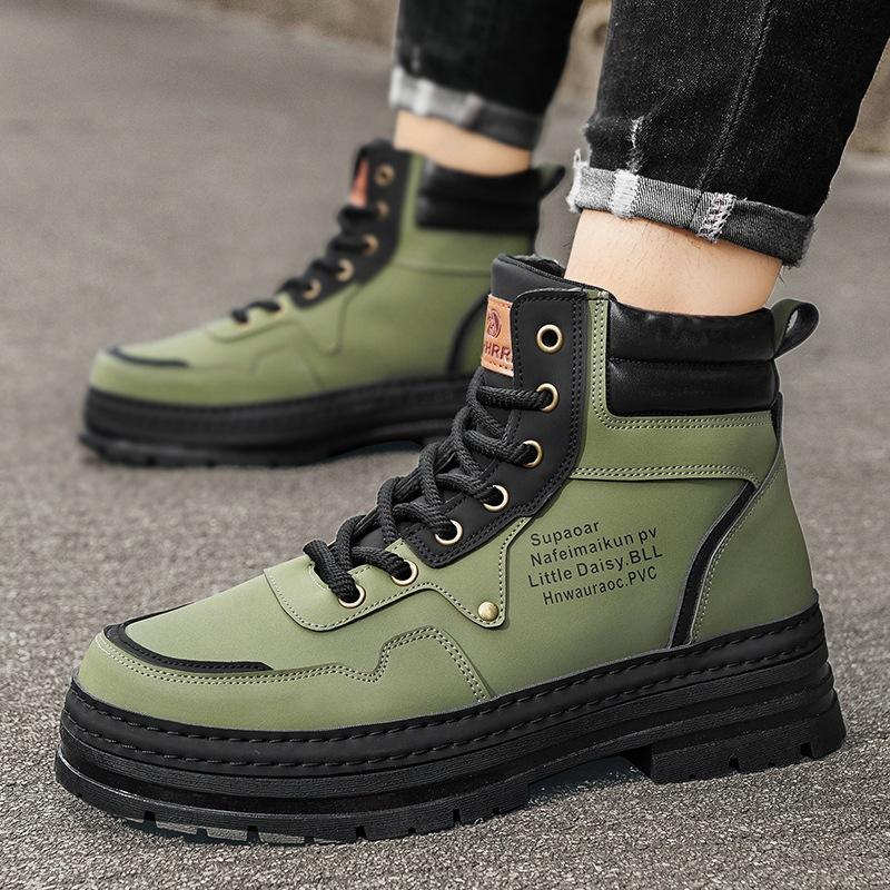 Pár Malé Žluté Boty Pánské Zimní Vysoké Velká Hlava Martinky Pánské Lokomotivní Pracovní Pánské Boty 2024 Nové