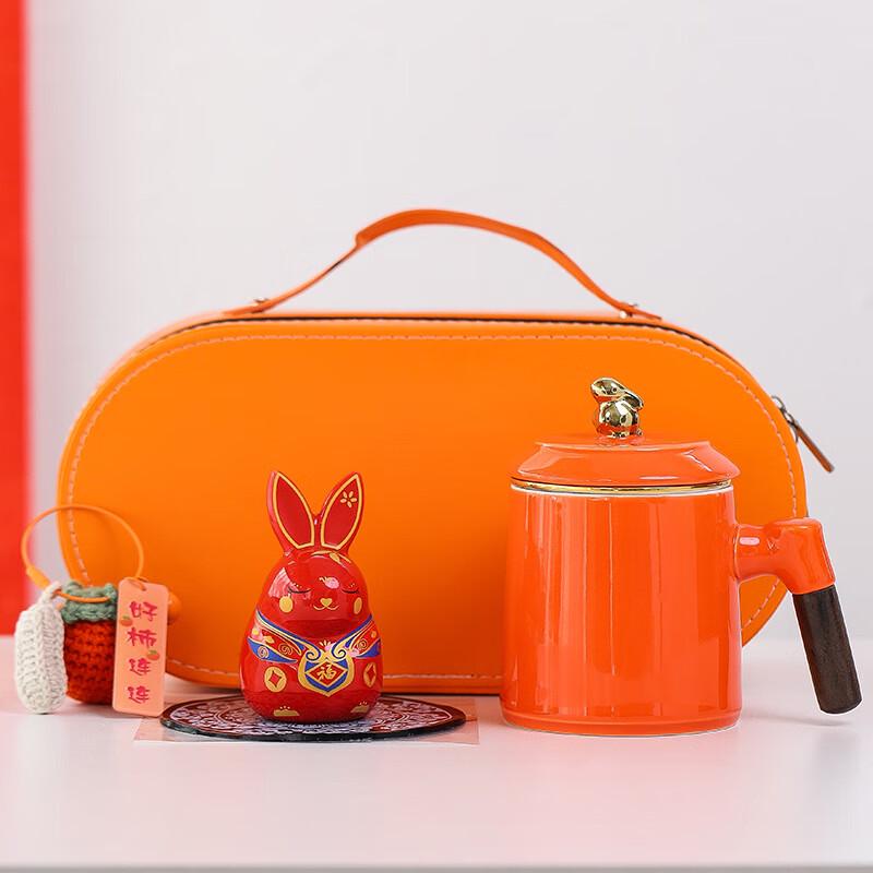 

Jade Rabbit Auspicious Ceramic Tea Mug Gift Set