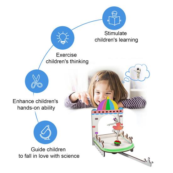 1 Set DIY Magnetic Ballet Girl Model Kit Handmade Wooden Puzzle Dance Stage Building Crafts Kids STEM Educational Science Experiment Toy