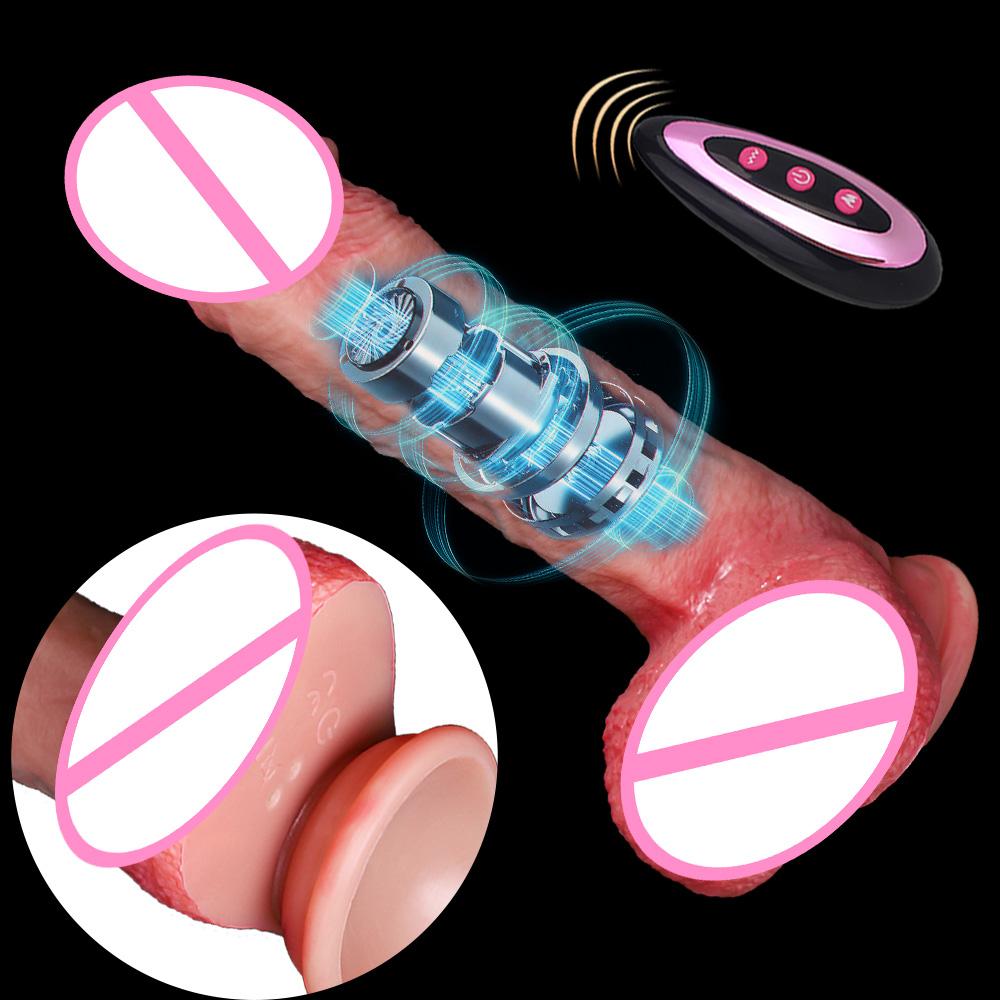 Thrusting Swing Dildo Vibrator G-Spot Prostate Massager Strong Suction Cup Intelligent Heating Anal Plug Sex Toy For Women Men