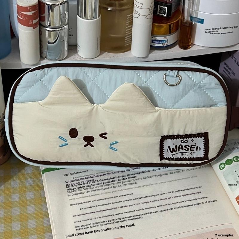 Cute Pencil Case Pens Pouch Large Capacity Simple Aesthetic Bag Organizer Office School Supplies For Student Stationary
