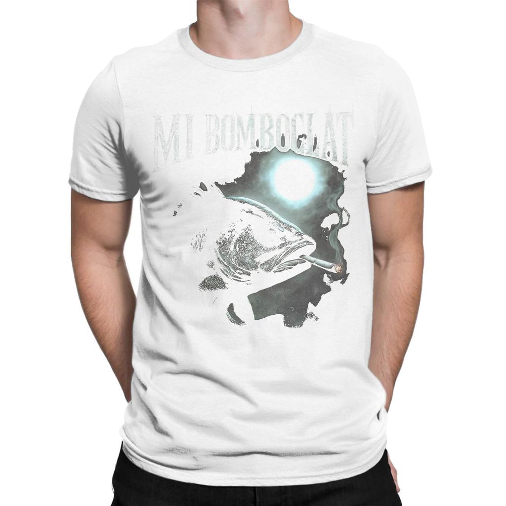 Bomboclat Fish Meme Vintage Style Funny Fish 90s Style TShirts for Men Cotton Tee Shirt Round Collar T Shirts Plus Size Clothes