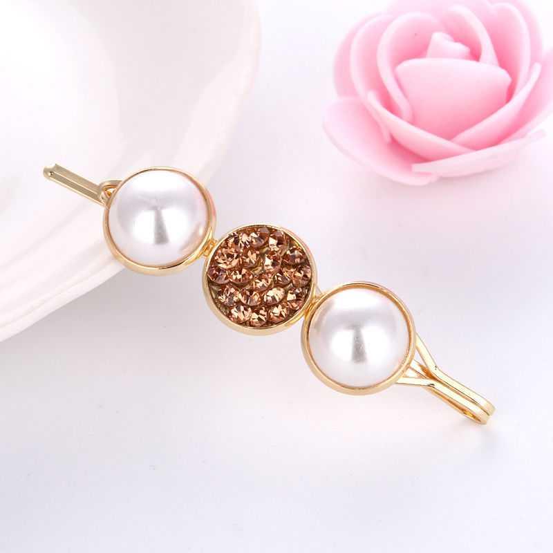 Korean Chic Round Pearl Flower Hair Pins Vintage Barrettes Hair Clips Set Crystal Metal Hair Accessories Hairgrip for Women