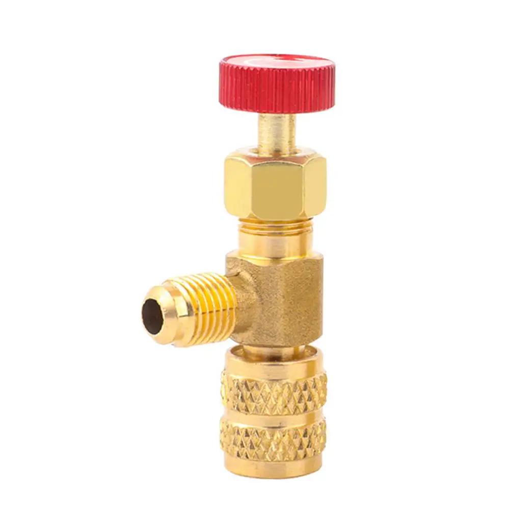 1pc Refrigeration Tool Air Conditioning Safety Valve Charging 1/4" Male/Famale Valves Inch Adapter 5/16" Hose Thread A6N0