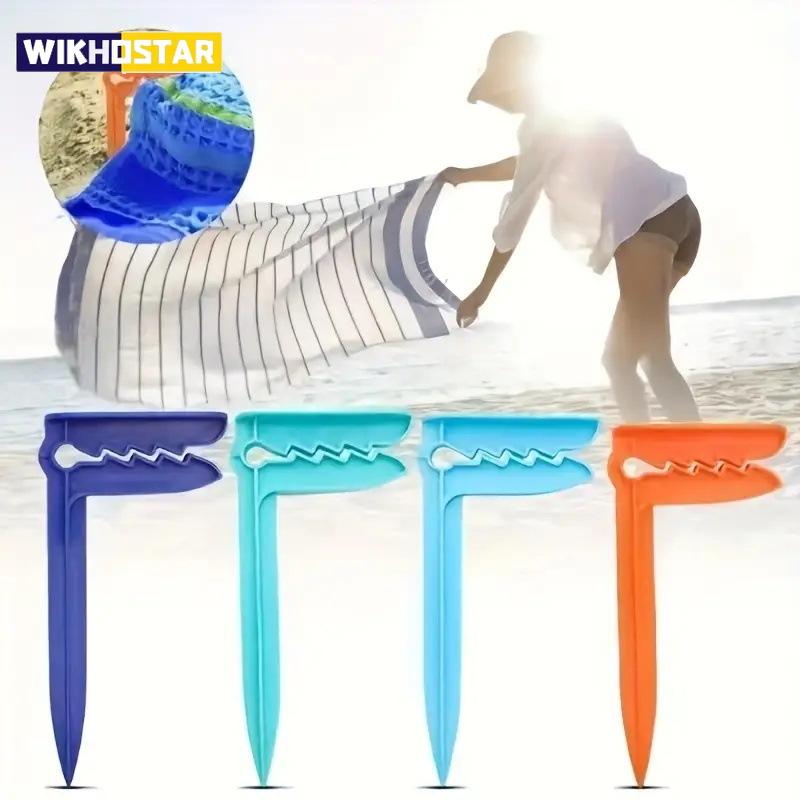 Outdoor Beach Towel Holder Beach Mat Holder Towel Holder Plastic Outdoor Picnic Mat Holder Windproof Tent Holder Camping Tools