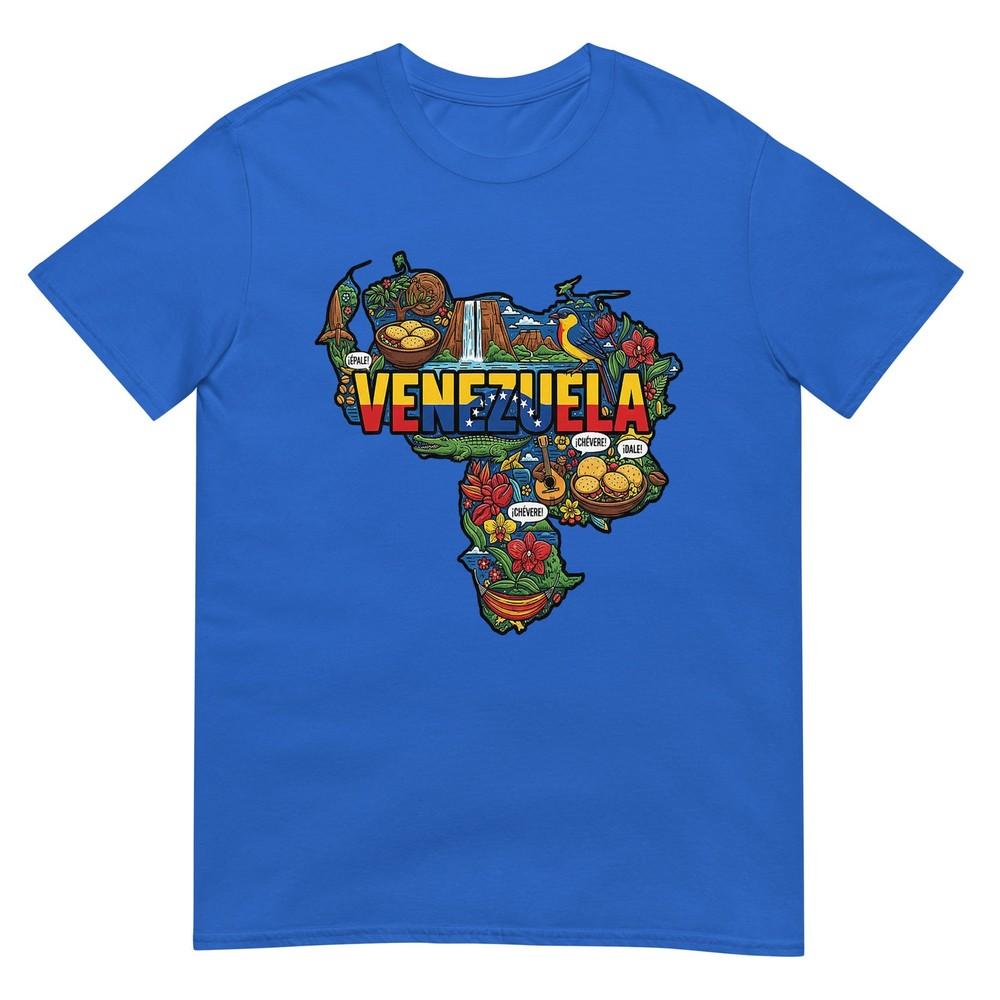 Venezuela Map Cultural Icons Flag Arepa Salto Angel TShirt