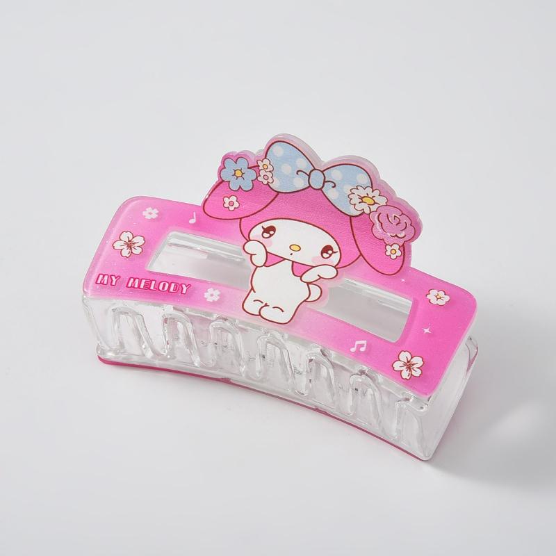 Sanrio Cartoon Acrylic Hair Clip for Girls, Cute Hair Accessory, Cinnamoroll and Kuromi Series, Sturdy and Gentle for Daily Use