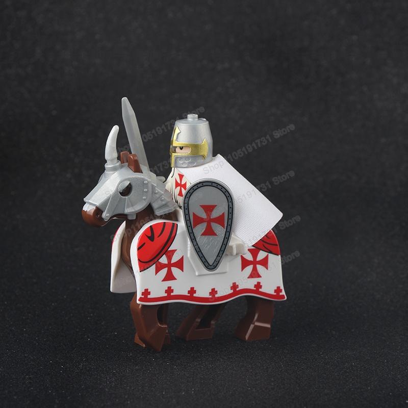 Medieval Knight Serie Figures Building Blocks Warrior Soldiers Guards Lion Heart Hospital Teutonic Knight Battle Pastor Kid Gift