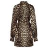 Biba Abito Mini da Donna/Signora con Stampa Leopardo e Maniche a Palloncino