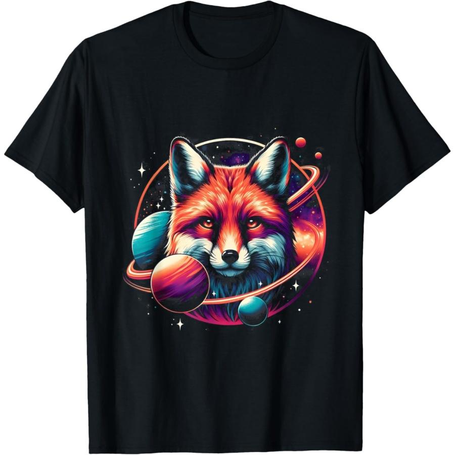 Fox Howling at the Galaxy T-Shirt XXXXXL чёрный