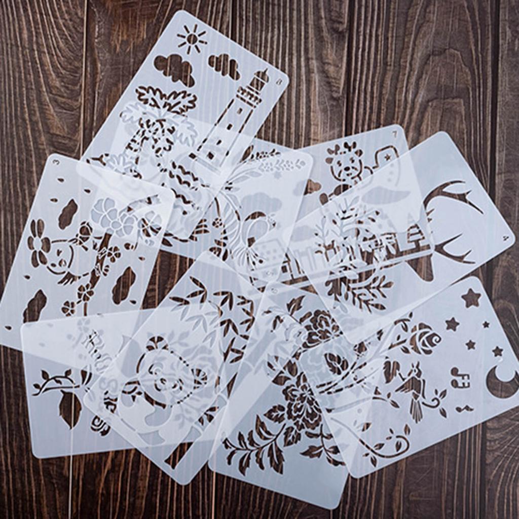 24PCS Rectangle Hollow Painting Templates for DIY Album Border Ruler Scrapbook Art Tool