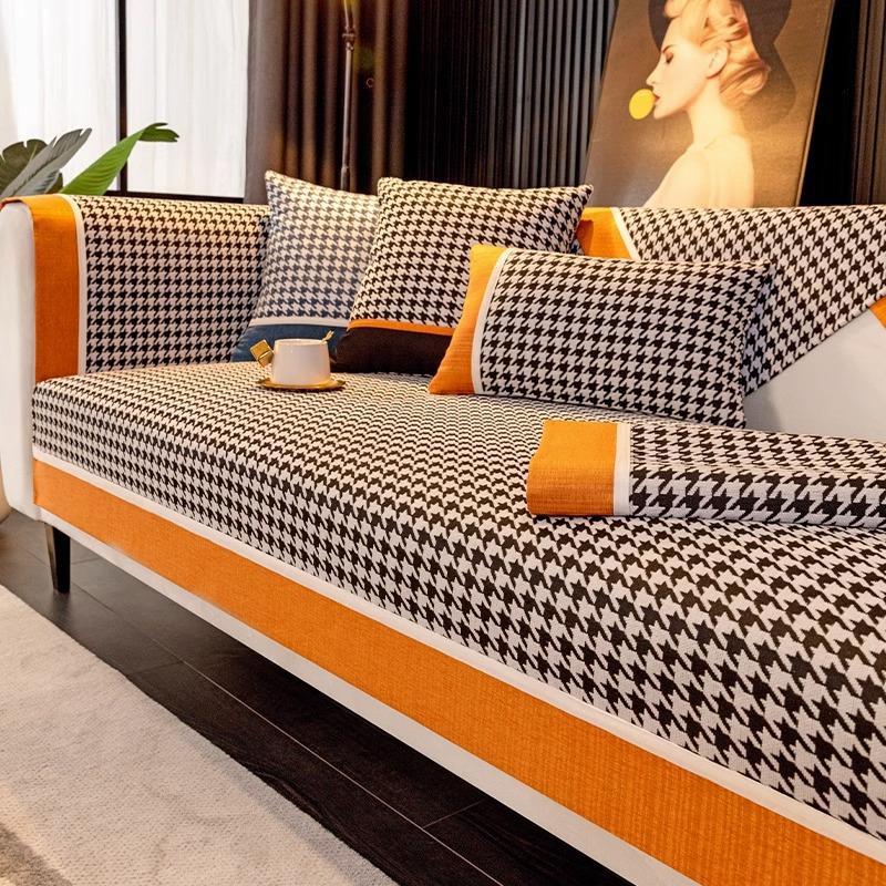 

Подушка для дивана с рисунком «гусиная лапка» New Four Seasons Universal High-End Чехол для дивана Подушка Нескользящая ткань Полотенце для спинки 70*70cm