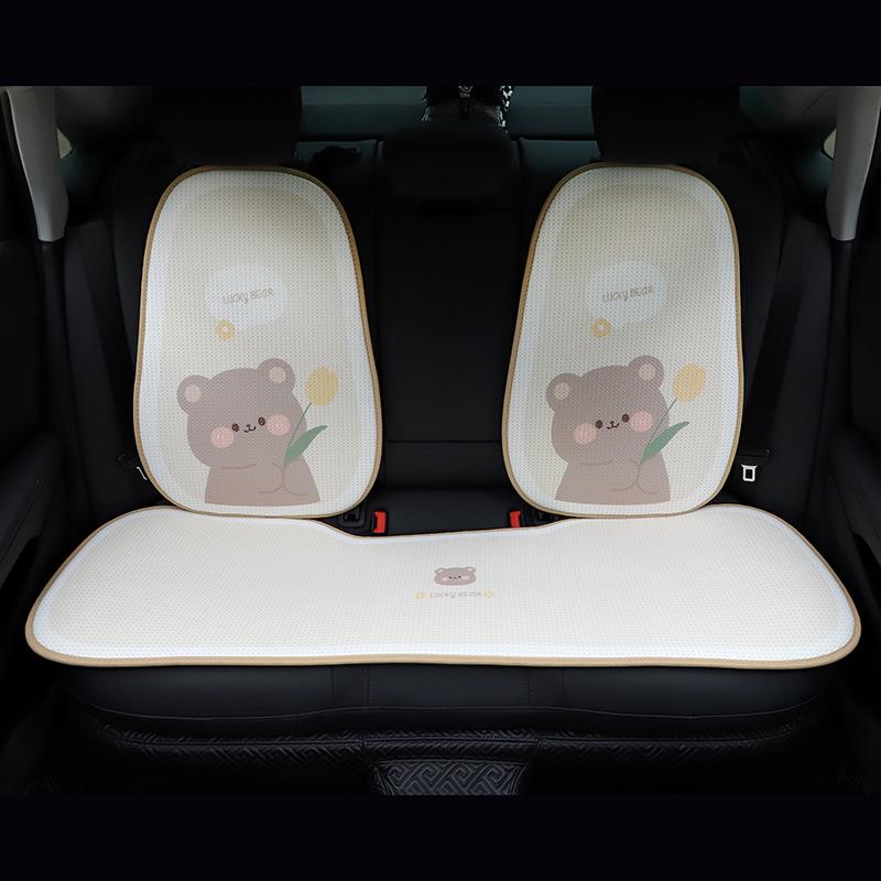 Tulip Little Bear Universal Car Seat Cushion - Cartoon, Cute, Non-Slip & Comfortable for All Seasons.