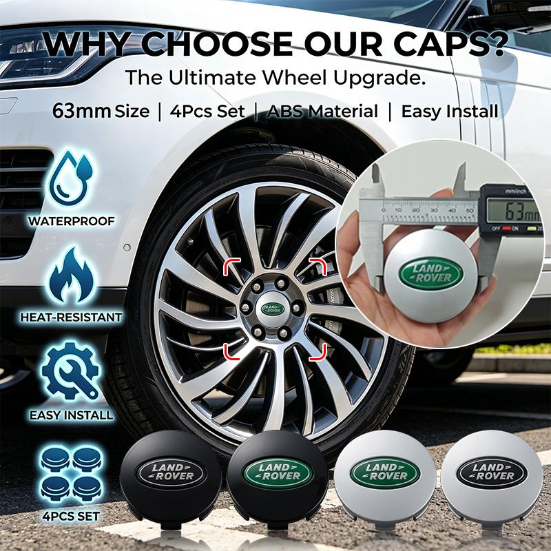 63MM 4Pcs/set Hub Caps Car Wheel Center Caps for Land Rover Freelander Range Rover Velar Sport Discovery 2 Defender