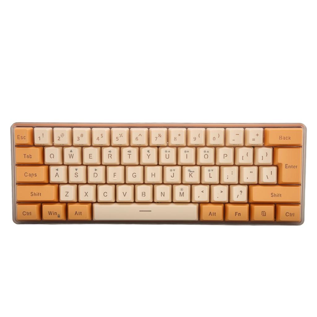 Gaming Keyboard USB 61 Keys Contrast Color RGB Light Key Line Separation Mechanical Wired Keyboard for Games
