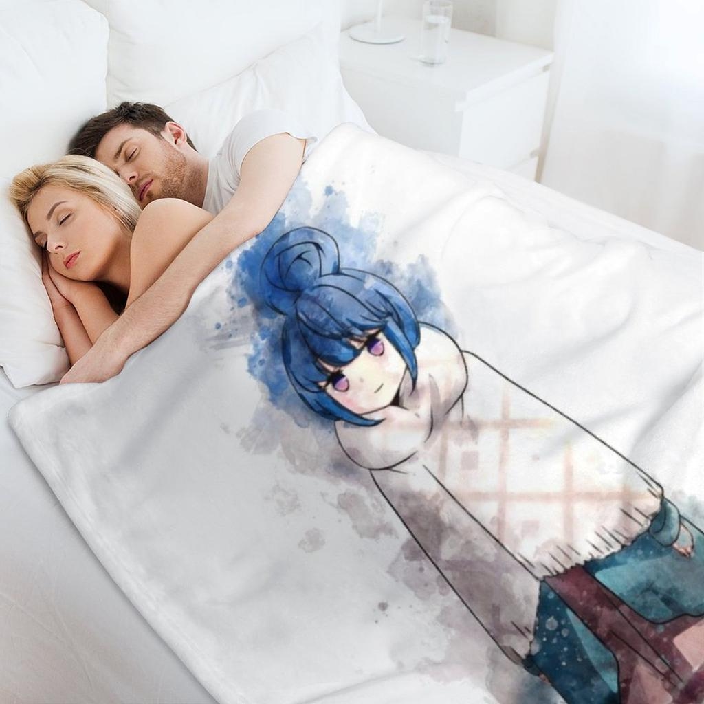 Laid Back Camp - Rin *Watercolor* Throw Blanket Luxury Thermals For Travel Plush Large Blankets