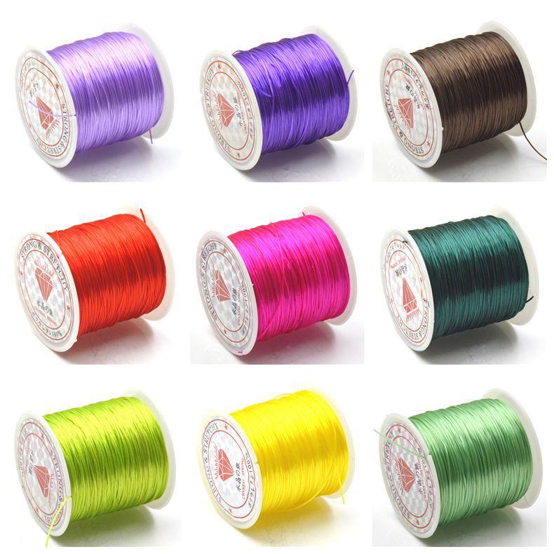 Crystal Elastic Line, Flat Rubber Band Rope 60 Meters Per Roll, Bead Line Diy Jewelry Accessories