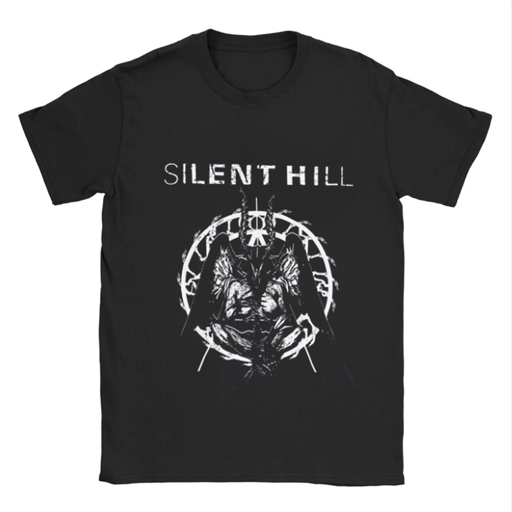 Silent Hill 2 3 TV-spel Svart Retro Spel T-shirt Tee Män Kvinnor Semester Ledig Kortärmad Tee Topp Lös T-shirt Sommar