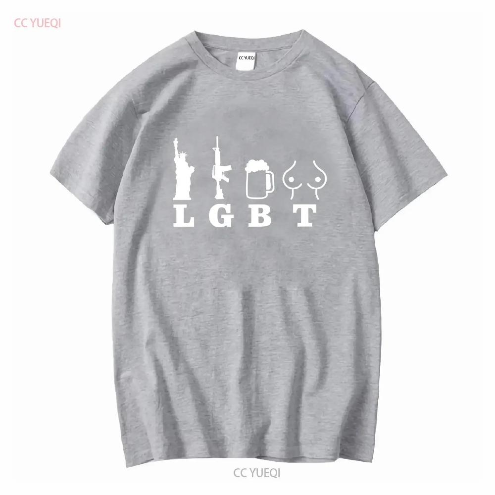 Libertad Armas Cerveza Tetas Camiseta meme divertido LGBT manga larga o corta vintage Lavado moda Unisex Suave Elástica Versátil