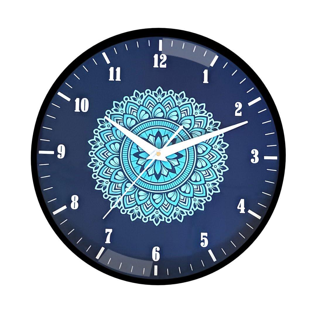 

Большие Декоративные Дизайнерские Новейшие и Стильные Стеклянные Аналоговые Настенные Часы, Подходящие для Гостиной, Холла, Спальни, Бесшумные, Не Тикающие и Бесшумные Часы, синий
