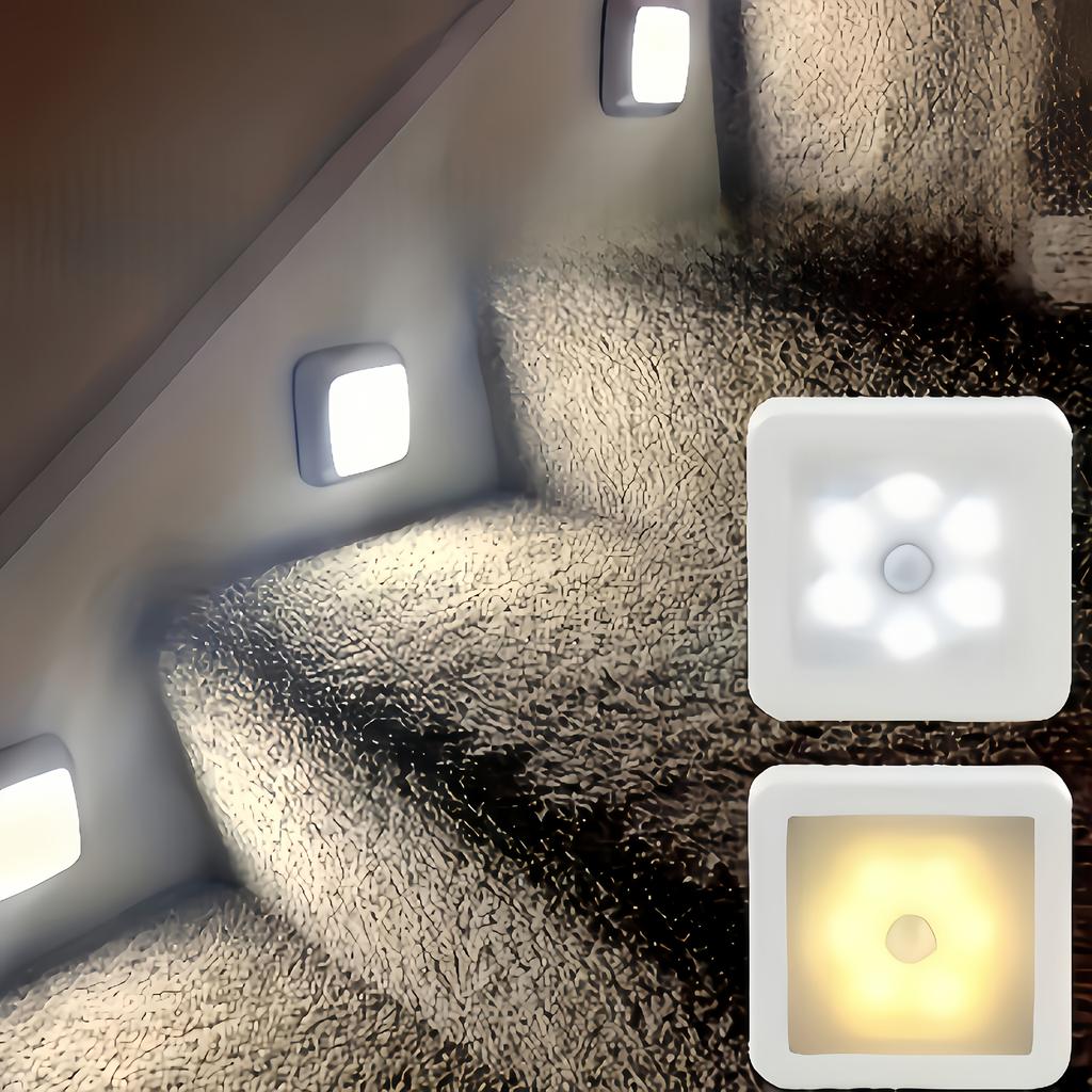 3 STÜCK LED Bewegungsmelder Treppenwandleuchte zur Verwendung unter Schränken, in Fluren, Treppenhäusern, Schränken und Küchen.