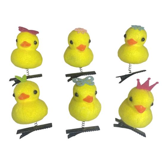 5ks Malá žlutá kachnička vlásenka s králičím uchem mašle Korunka Dekor Protiskluzové dětské vlásenky Jarní čelenka Vánoční dárek