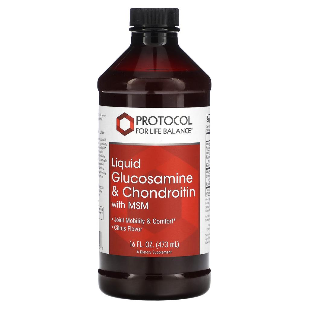Protocol for Life Balance Liquid Glucosamine and Chondroitin with MSM, Citrus Flavor, 16 Fl Oz (473 Ml)