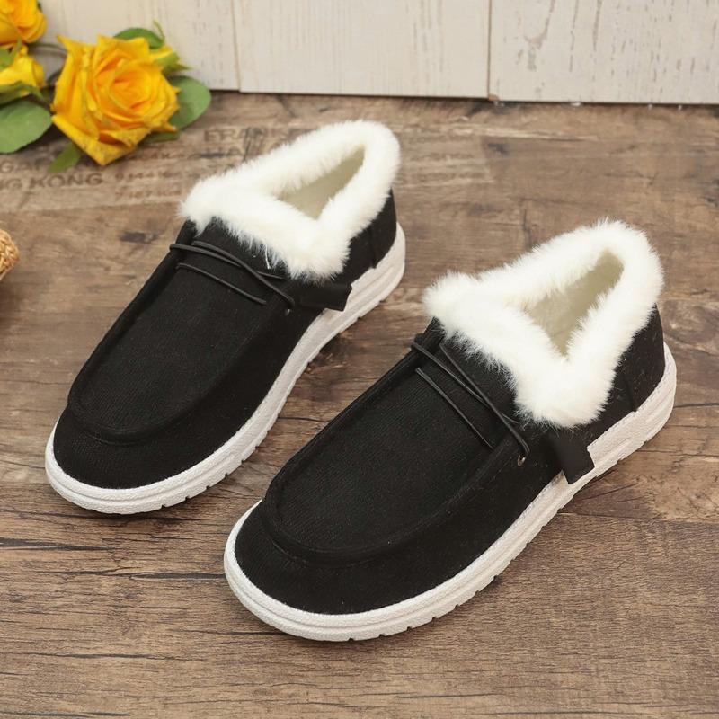 Large size winter new thick-soled furry snow boots for women, plush warm large size cotton shoes for women