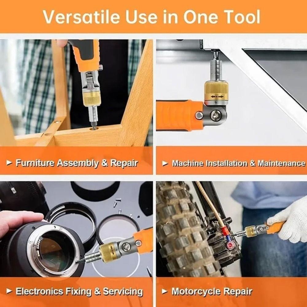 Replaceable Bits Ratchet Screwdriver Set Ratchet Mechanism Pistol Grip Screwdriver Repair Tasks