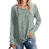 Top Blusa Pullover Casual da Donna a Manica Lunga con Stampa Girocollo