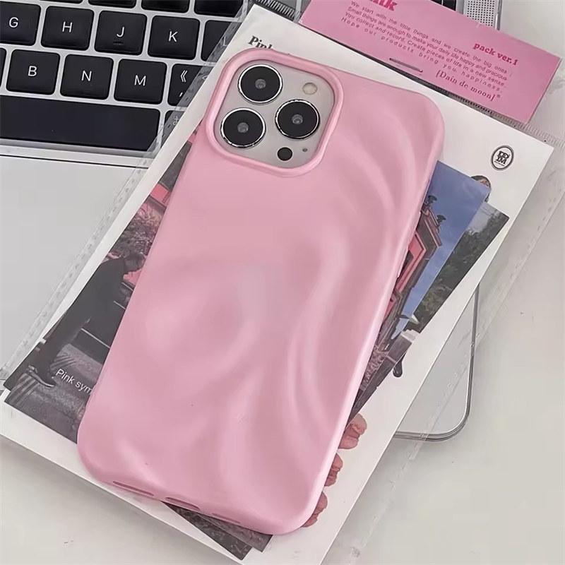 Matte Wrinkle Irregular Case for iPhone 16 14 13 Pro Max 11 Protective Case Back Cover for iPhone 15  12 Pro Soft Silicone