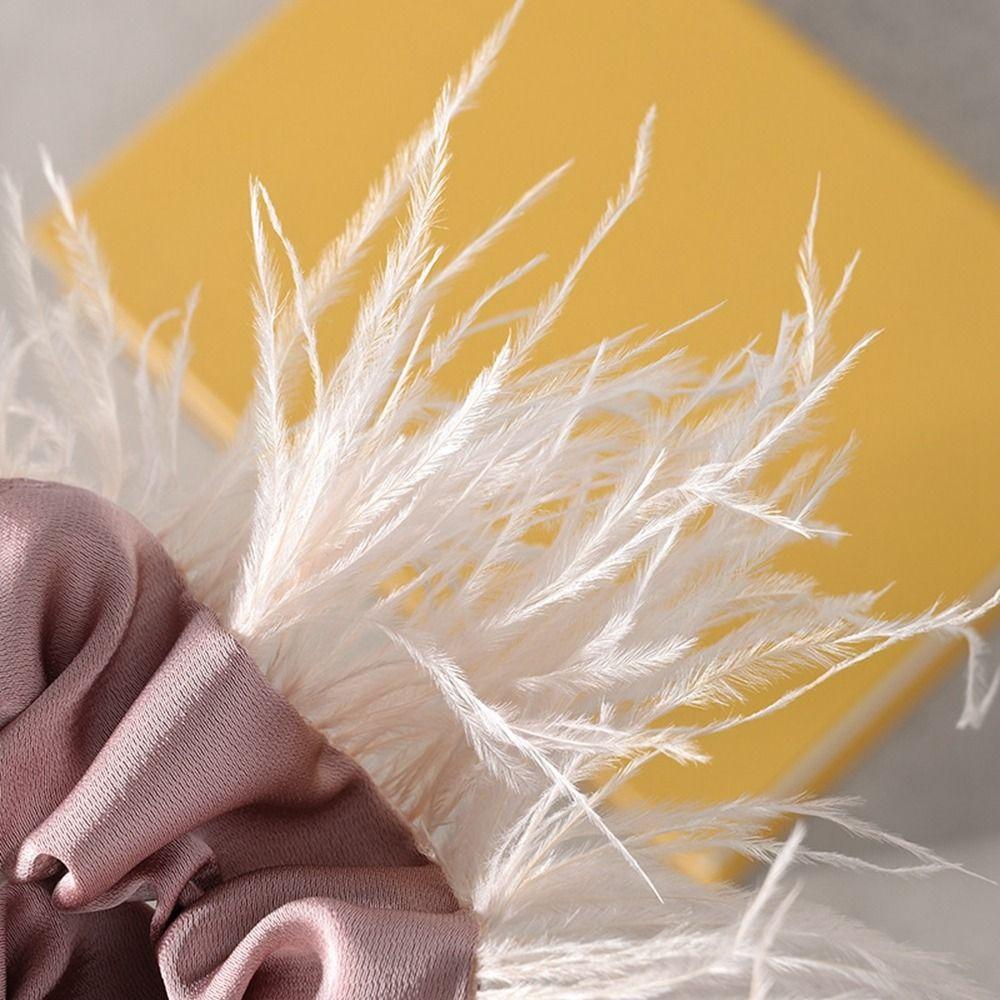 Intestine Hair Ring Feather Hair Rope Satin Hair Ring Korean Style Scrunchies Female Hair Ties
