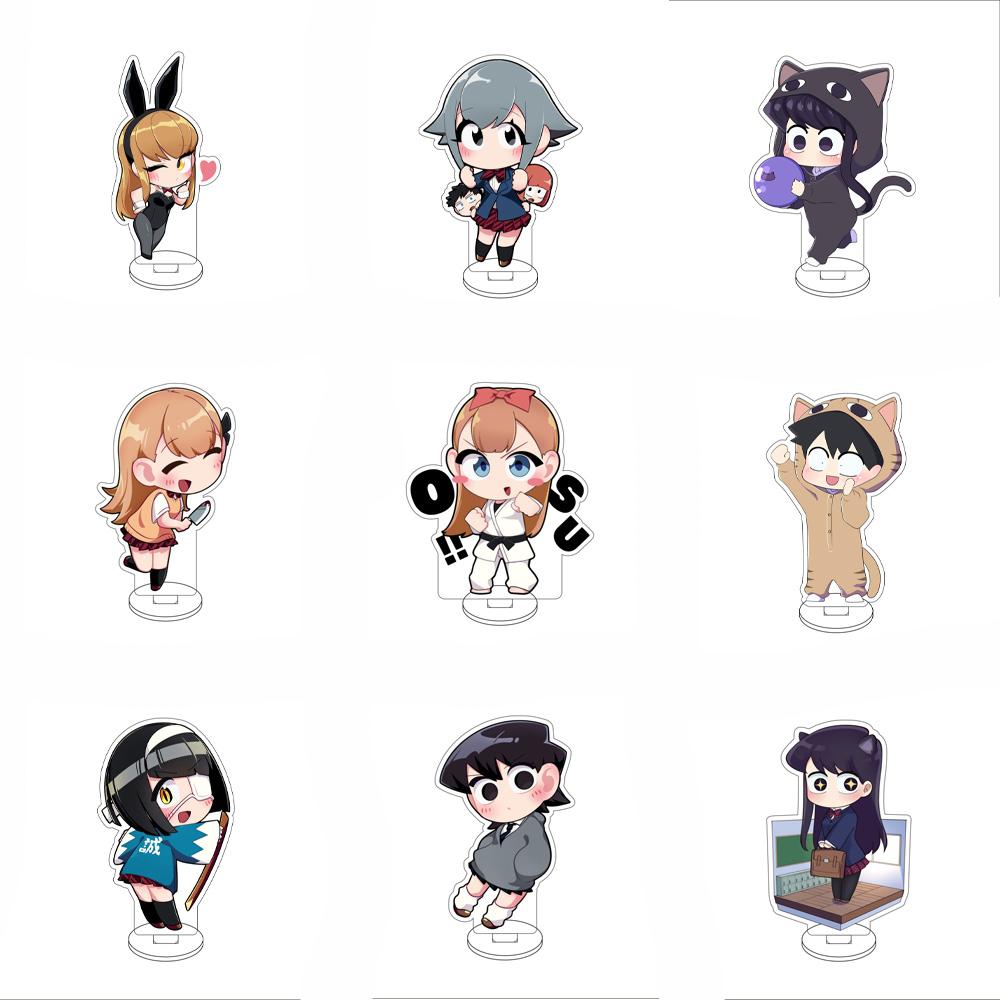 10CM Anime Komi Can't Communicate Figure Stand Model Komi Shōko/Tadano Hitohito/OsanaNajimi Cute Desk Decor Standing Sign Gifts