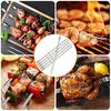 Kitchen Accessories Reusable Grill Sticks Flat BBQ Fork Outdoor Camping Picnic Wide BBQ Stick 6Pcs Stainless Steel Barbecue Skewer BBQ Utensil