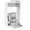 Side Table White 40 X 38 X 62.5 Cm Engineered Wood