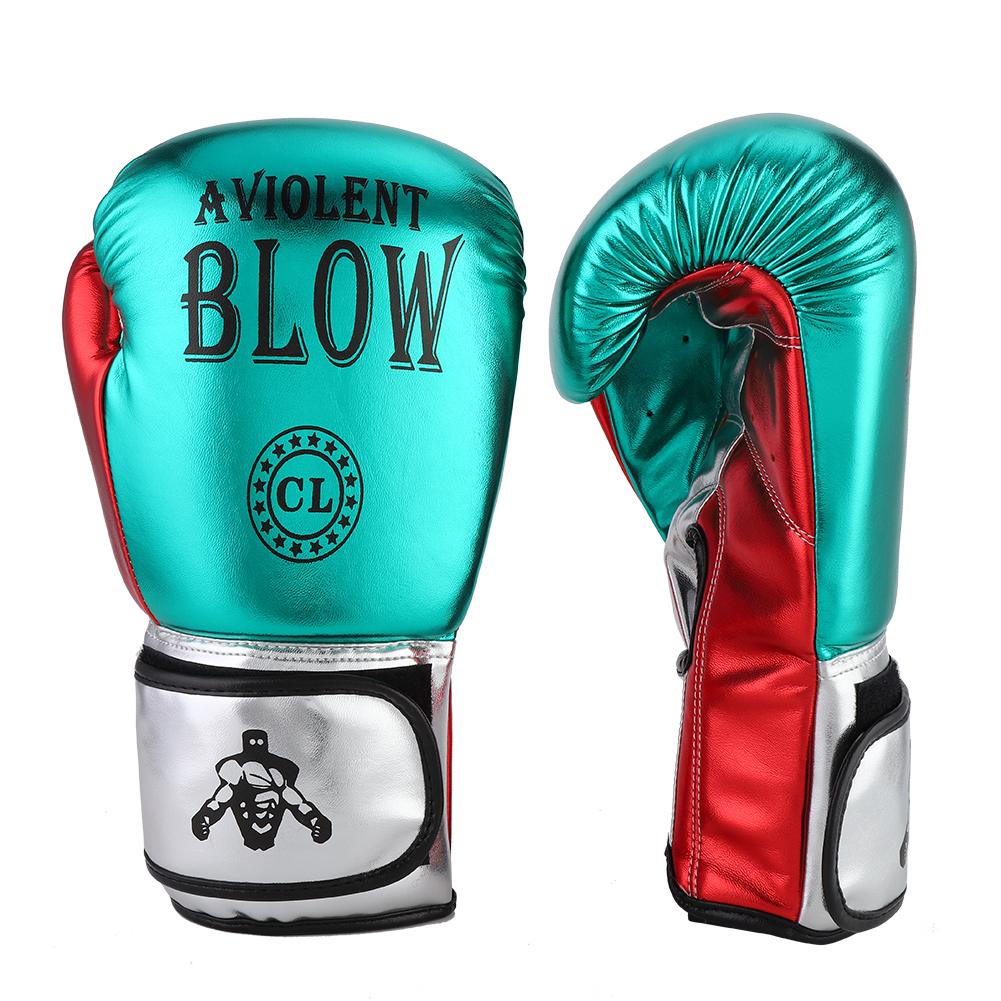 1 Pair Unisex PU Boxing Gloves Sanda Punching Sparring Sandbag Training MittsGreen