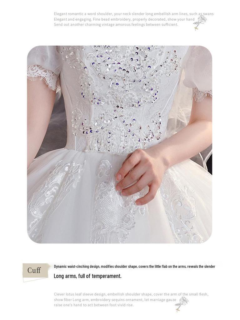 2025 Simple Princess-Style Floor-Length Maternity Wedding Dress for Petite Brides