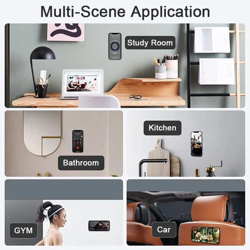 Suport magnetic rotund puternic pentru inel auto Magsafe iPhone 14 15 Pro Max Samsung Xiaomi, suport magnetic portabil puternic, universal