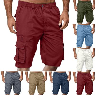 Men's Casual Cargo Shorts with Multiple Pockets, Relaxed Fit, Lightweight Fabric, Elastic Waistband, for Outdoor Activities and Daily Wear