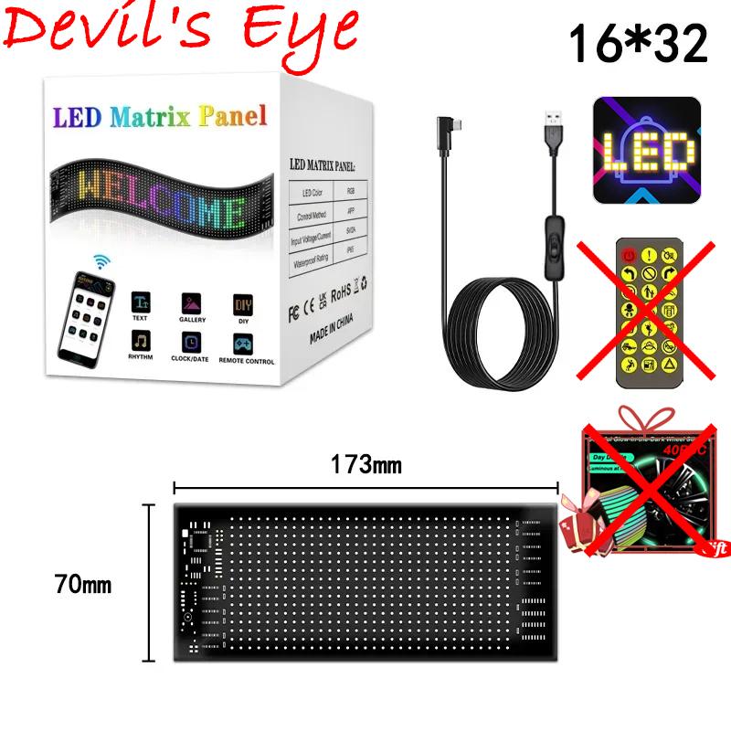 

Demon Eyes Car LED Logo APP LED Matrix Pixel Panel Night Light DIY Programmable Flexible LED Display for Car Truck Accessories 1PCS