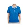 Logo All Over Print Golf Knit Short Sleeve Polo Shirt Women Tops Blue AWKW06933-O463